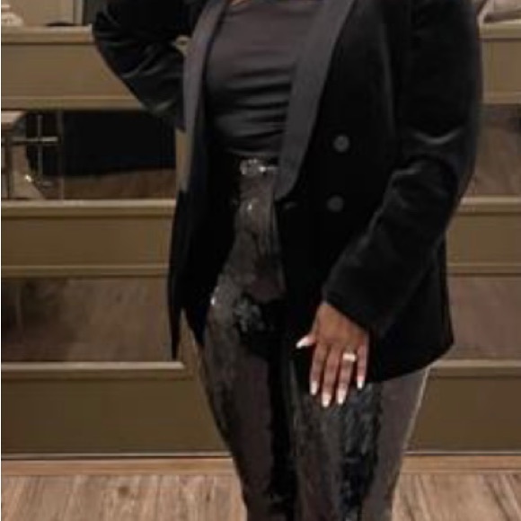 Black velvet blazer - Picture 2 of 4